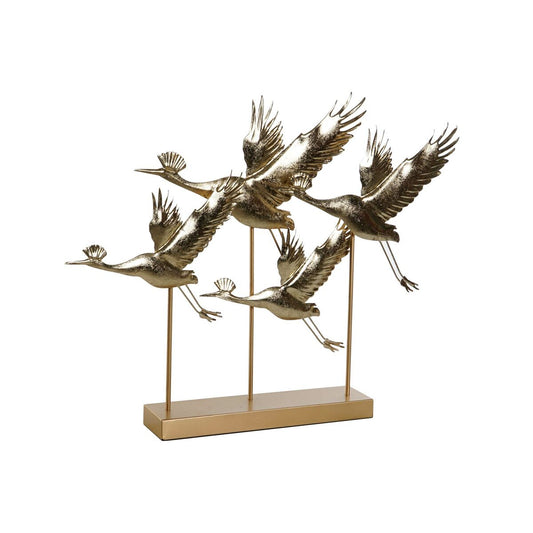 Kultainen lintukoriste metallia 64 x 9 x 51 cm, pöytäkoriste, sisustukseen