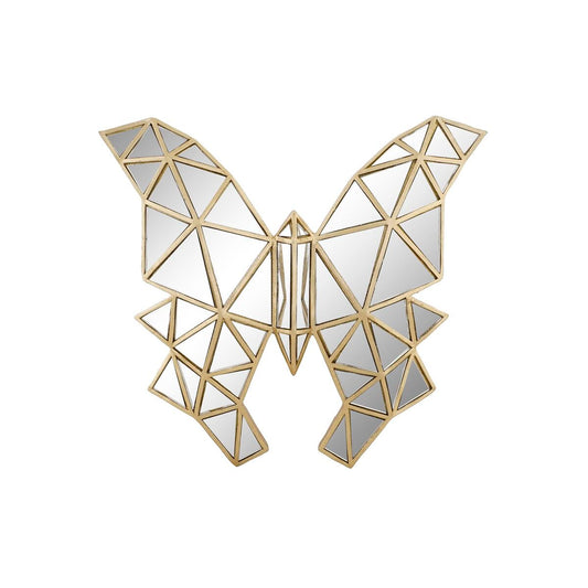 Kultainen perhonen koristehahmo, peilimainen geometrinen 29,5 x 4 x 28,5 cm