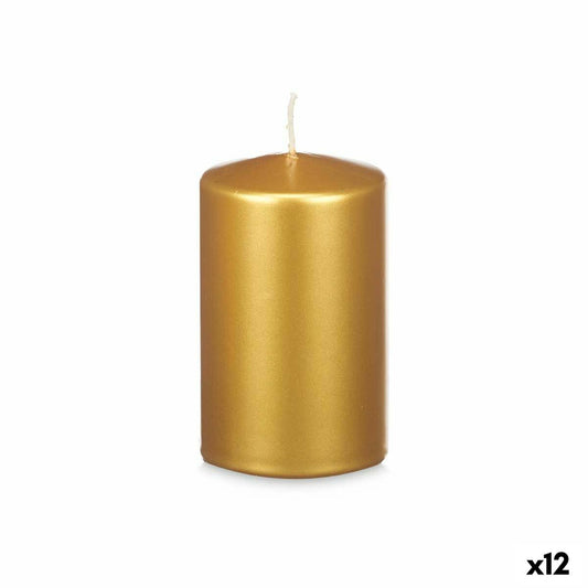 Kultainen kynttilä pilarikynttilä 15 x 9 cm, 60 h, sisustukseen pakkaus 12 kpl