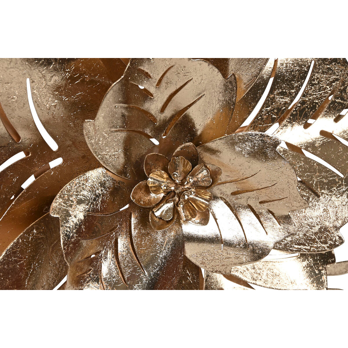 Seinäkoriste kukka kultainen metallinen, moderni 2 kpl 51 x 6 x 51 cm seinälle
