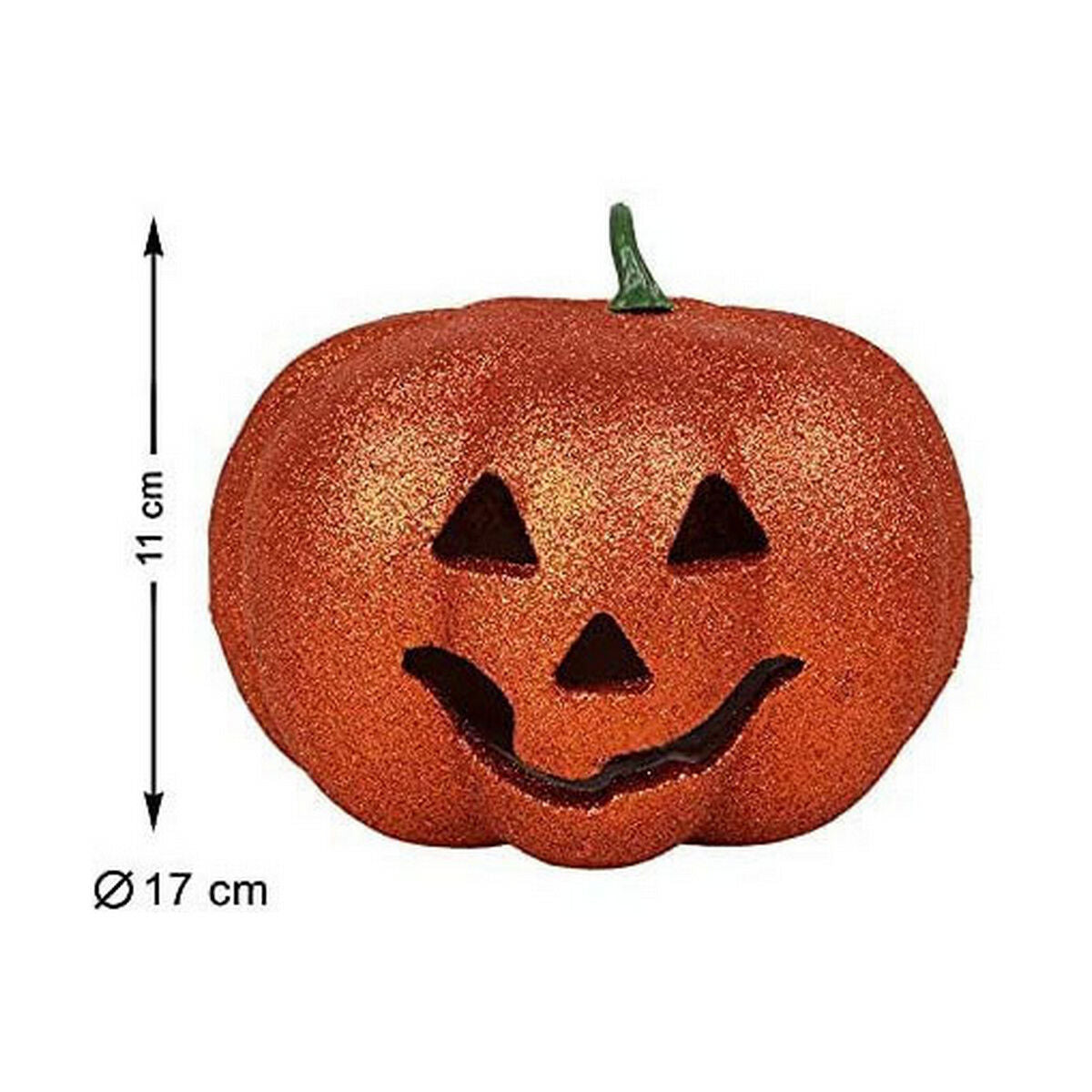 Halloween-koriste kurpitsa, valolla 17 cm - pöytäkoriste ja tunnelmavalo