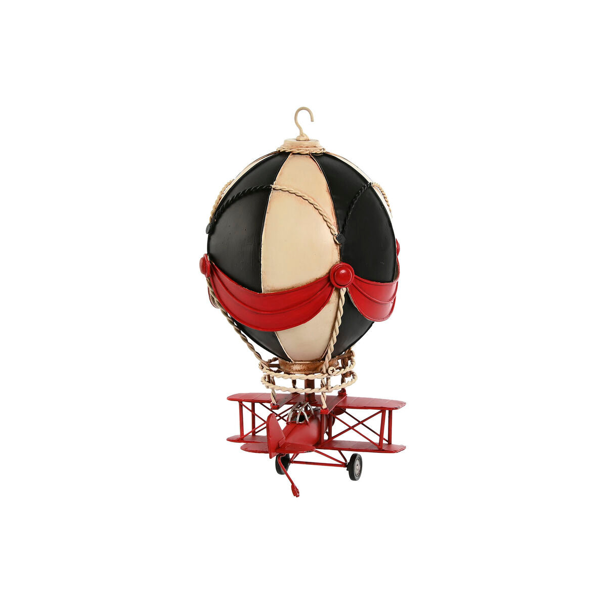 Kuumailmapallokoriste metallinen vintage, 17 x 17 x 32 cm, 2 kpl, sininen & pinkki