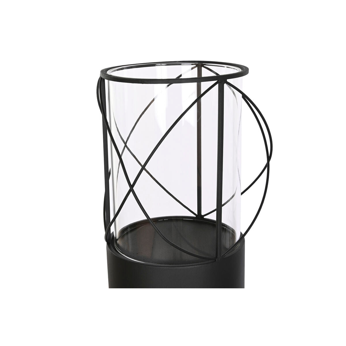 Kynttilänjalat musta metalli & kristalli 2 kpl, loft-tyyli 27 × 27 × 125 cm
