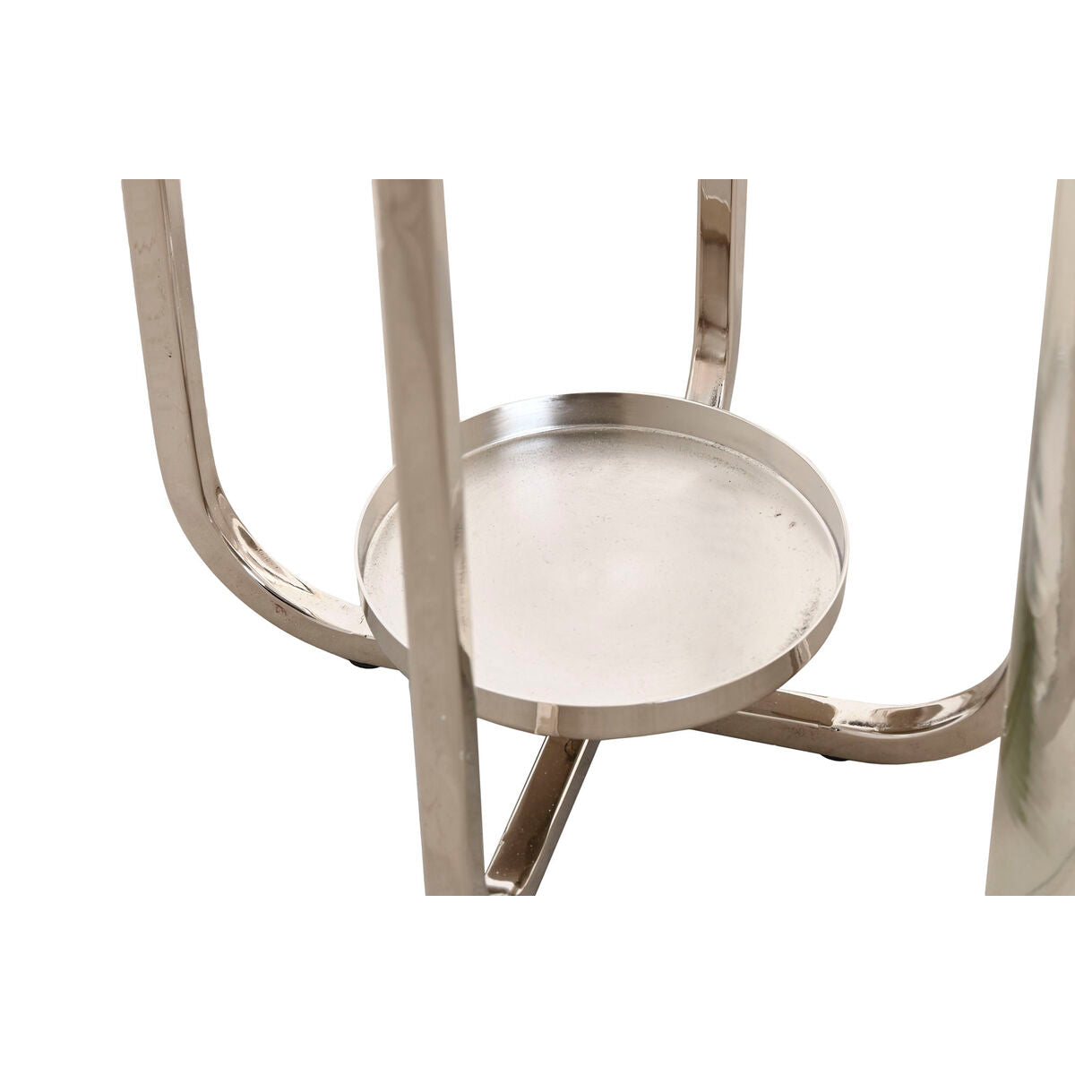 Kynttilänjalka 62 cm korkea hopea kristalli & teräs, moderni sisustusjalka