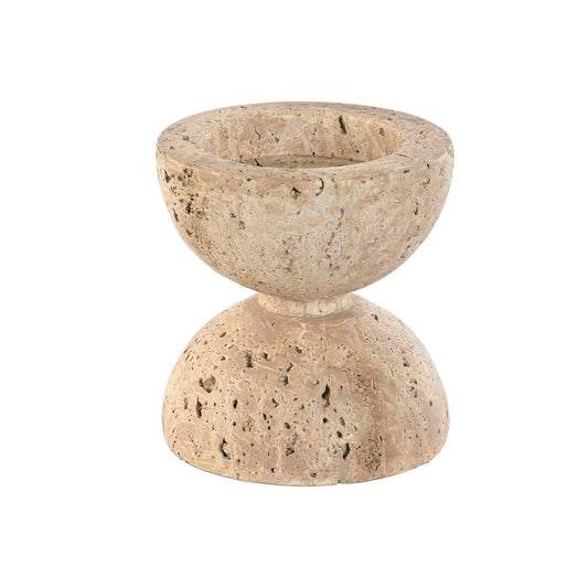 Kynttilänjalka beige magnesium, marmori-look 12 x 12 x 12,7 cm moderni