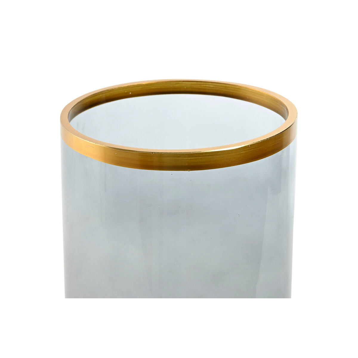 Kynttilänjalka kristalli sininen, kullattu reuna, moderni sisustus 17 x 17 x 28 cm