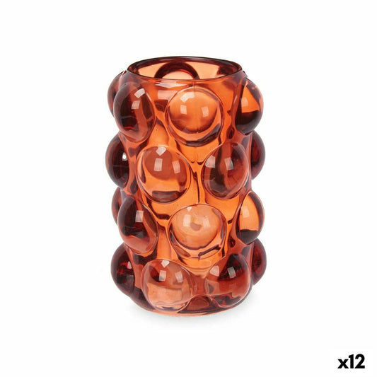 Kynttilänjalka oranssi kuplakuosi kristallilasi 8,4 x 12,5 x 8,4 cm 12 kpl