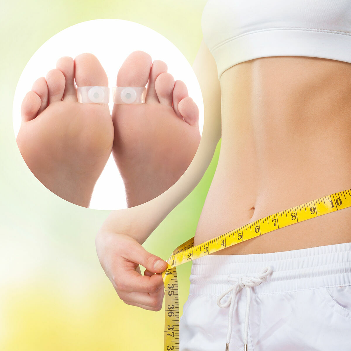 Laihduttavat magneettirenkaat varpaisiin, säädettävät, 2 kpl, läpinäkyvät