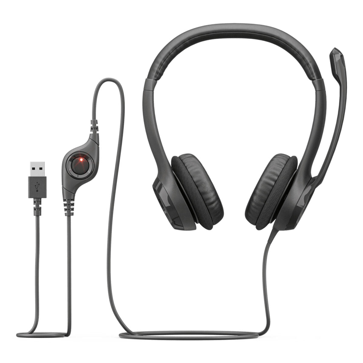 Langalliset kuulokkeet mikrofonilla etätyöhön, pehmustetut korvatyynyt, Logitech