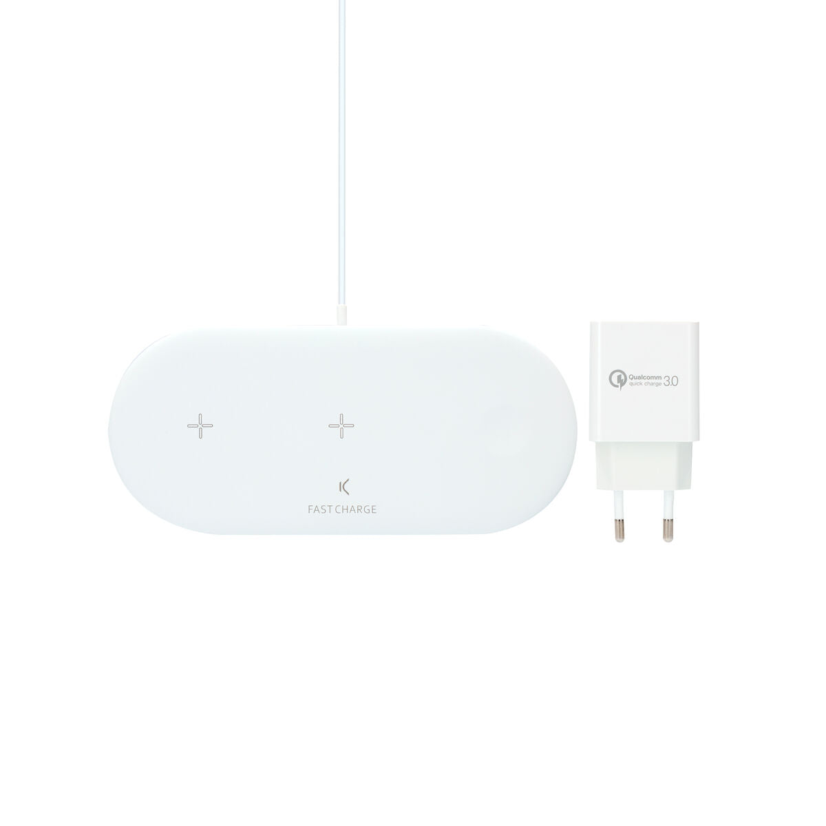 Langaton laturi 15 W Qi-teknologia, yhteensopiva Apple-laitteille, valkoinen