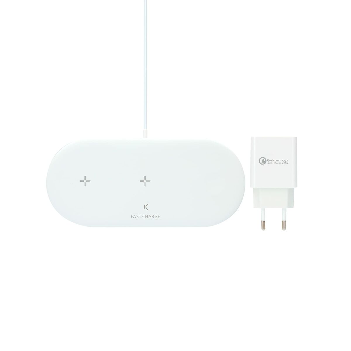 Langaton laturi 15 W Qi-teknologia, yhteensopiva Apple-laitteille, valkoinen
