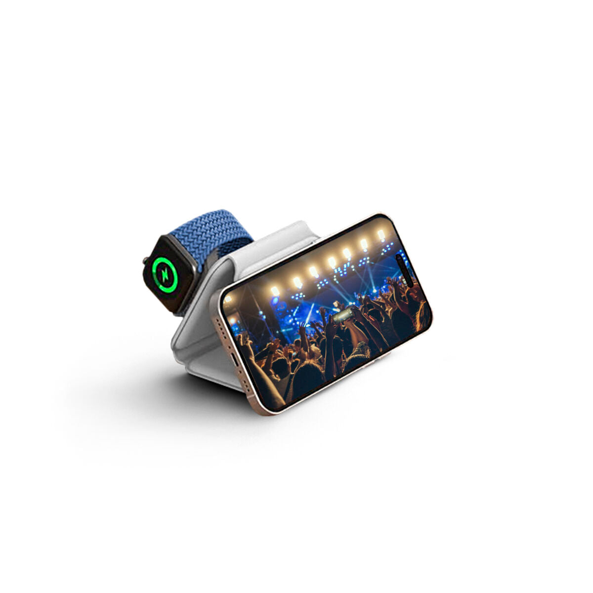 Langaton laturi 15 W taittuva USB-C, valkoinen, matkalle, mobiililaitteille