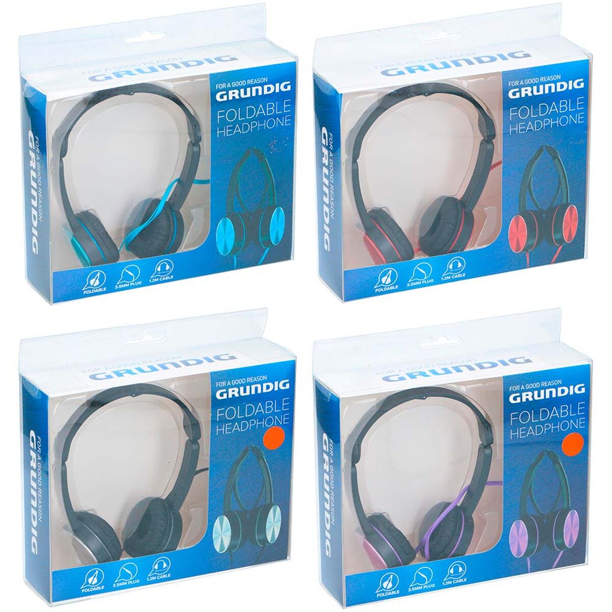 Langattomat kokoontaitettavat kuulokkeet, supraaural, 3,5 mm-liitäntä - Grundig