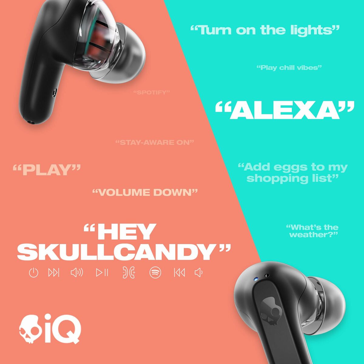 Langattomat nappikuulokkeet Bluetooth 5.2, mikrofoni & USB-C, musta Skullcandy