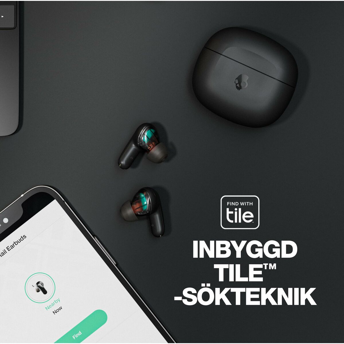 Langattomat nappikuulokkeet Bluetooth 5.2, mikrofoni & USB-C, musta Skullcandy