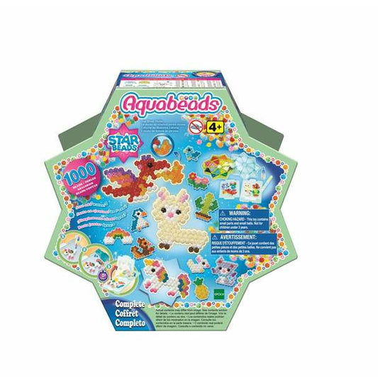 Lasihelmet 1000 kpl, moniväriset lapsille 4+ askarteluun Aquabeads
