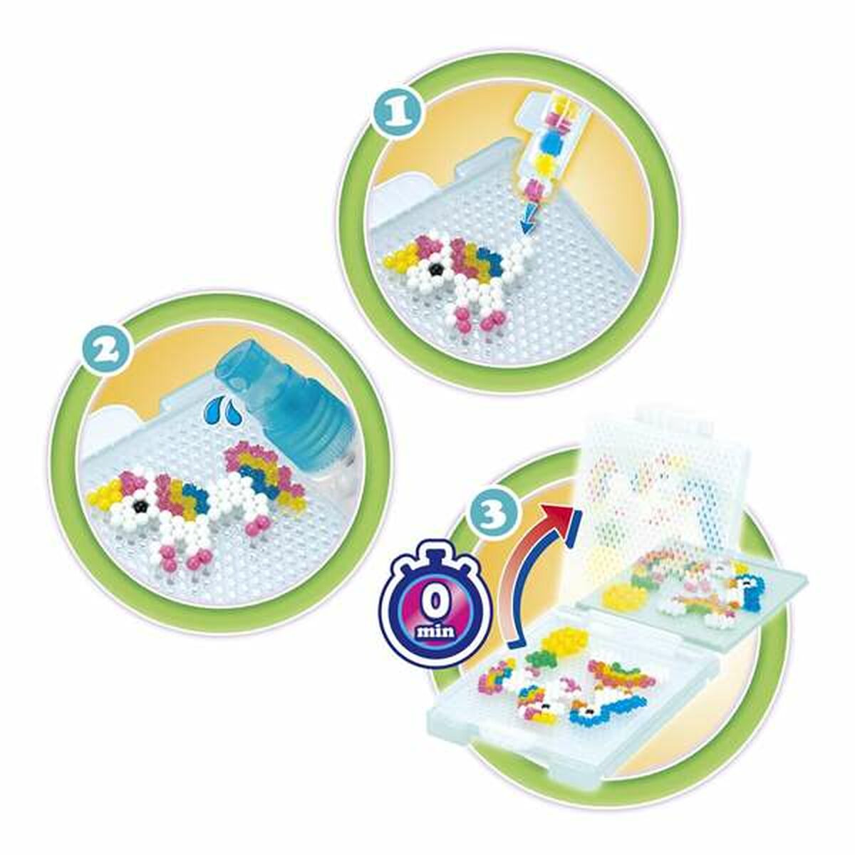 Lasihelmet 1000 kpl, moniväriset lapsille 4+ askarteluun Aquabeads