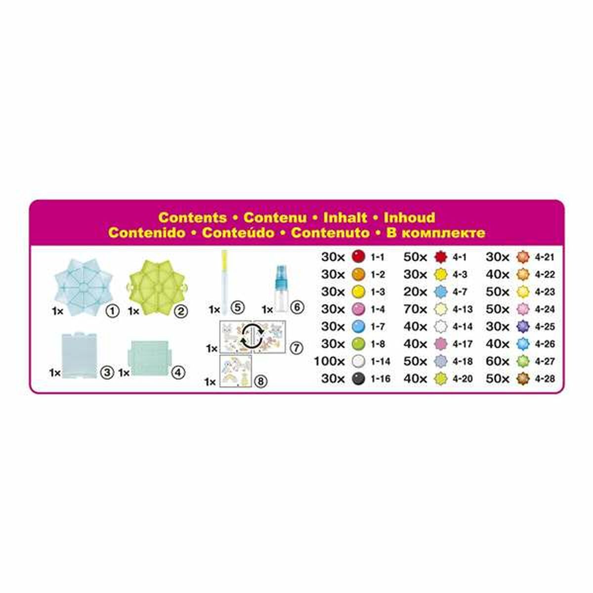 Lasihelmet 1000 kpl, moniväriset lapsille 4+ askarteluun Aquabeads