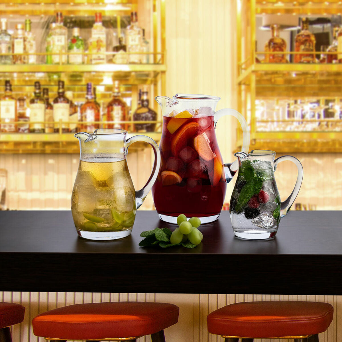 Lasikannu 1 l, läpinäkyvä sangriakannu - jääkaappiin & juomille, käsinpesu