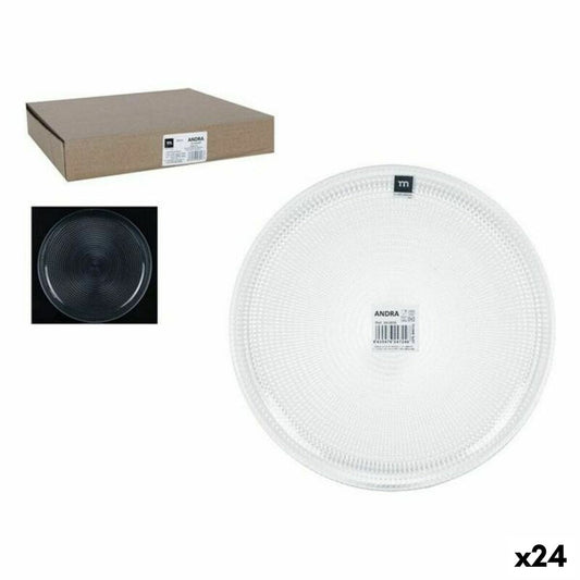 Lasilautanen Ø27 cm, 24 kpl - litteä lasilautanen tarjoiluun & juhliin
