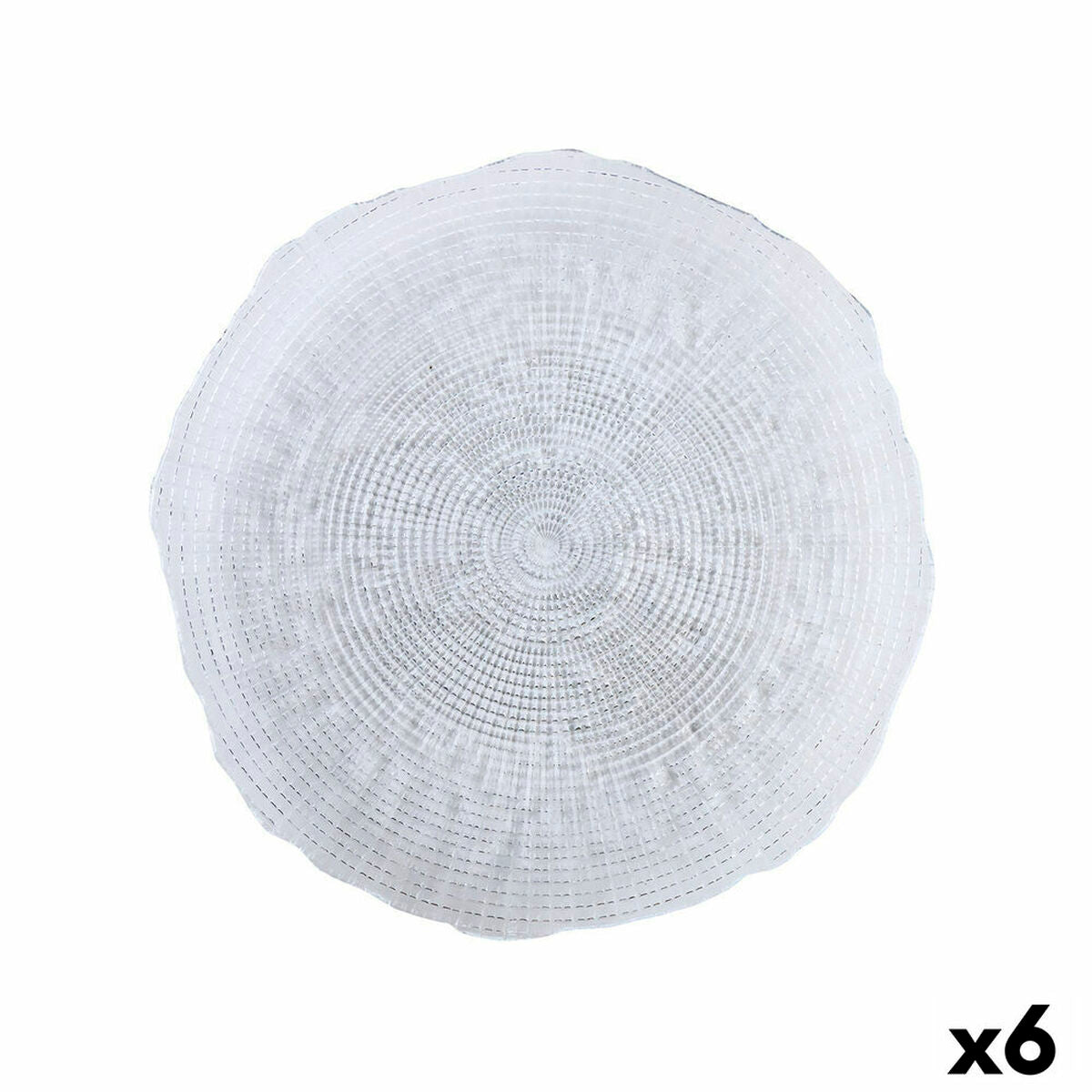 Lasi lautanen 28 cm, läpinäkyvä litteä lautanen 6 kpl - lasilautaset pöytään