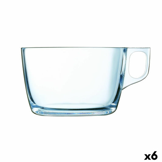 Lasimukit 500 ml 6 kpl, suuri läpinäkyvä lasimuki kahville & teelle keittiöön