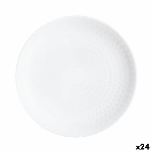Jälkiruokalautanen 19 cm, lasinen valkoinen – 24 osaa