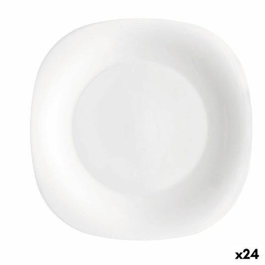 Jälkiruokalautanen lasinen 20 cm, valkoinen - 24 kpl, juhlaan bormioli rocco