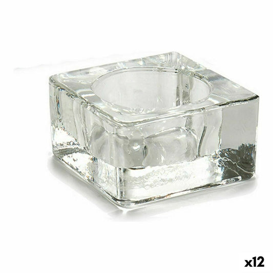 Lasinen kynttilänjalka läpinäkyvä 6 x 3 x 6 cm, 12 kpl, tuikkukynttilöille