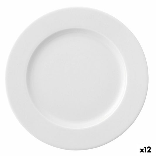 Lautanen Ø 17 cm keraaminen valkoinen, 12 kpl - litteä tarjoilulautanen