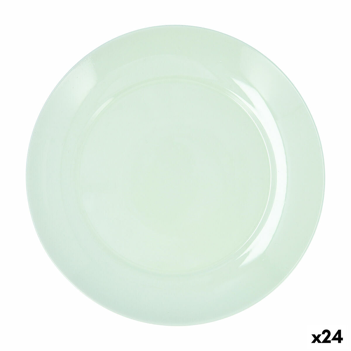 Lautanen Ø 25 cm litteä lasi vihreä, pinottava 24 kpl, tarjoiluun