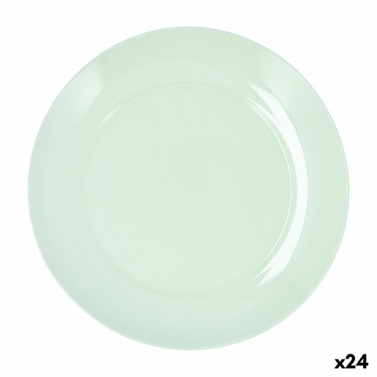 Lautanen Ø 25 cm litteä lasi vihreä, pinottava 24 kpl, tarjoiluun