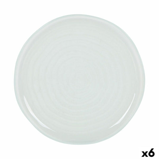 Lautanen Ø 25 cm, litteä, satiinipintainen, 6 kpl, valkoinen, ruokapöytään