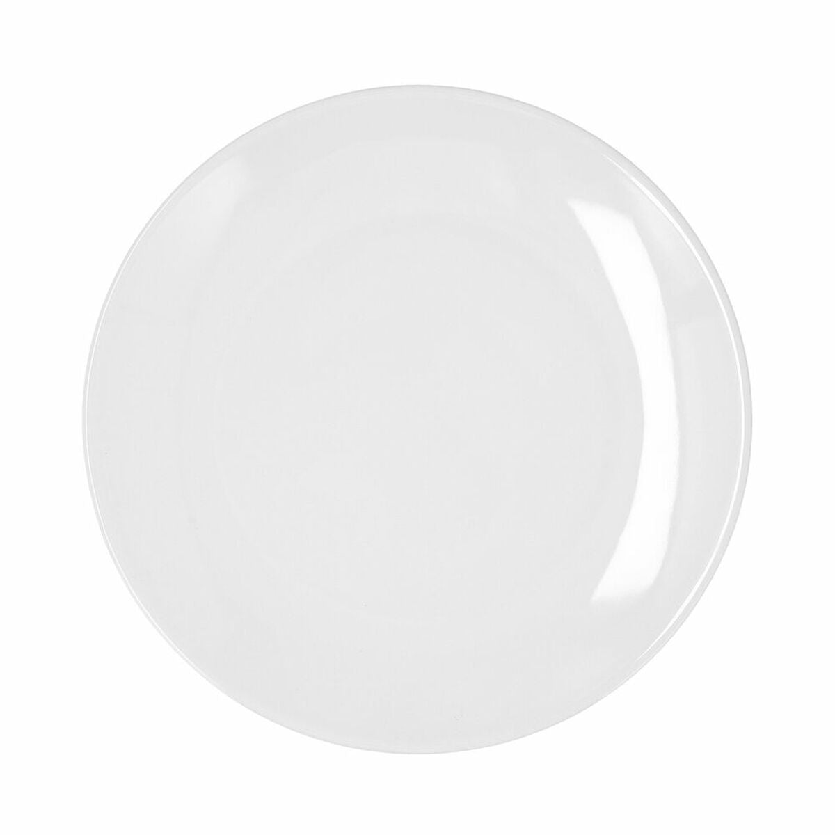 Litteä lautanen 27 cm, valkoinen keramiikka - 4 kpl, mikroon sopiva, pinottava