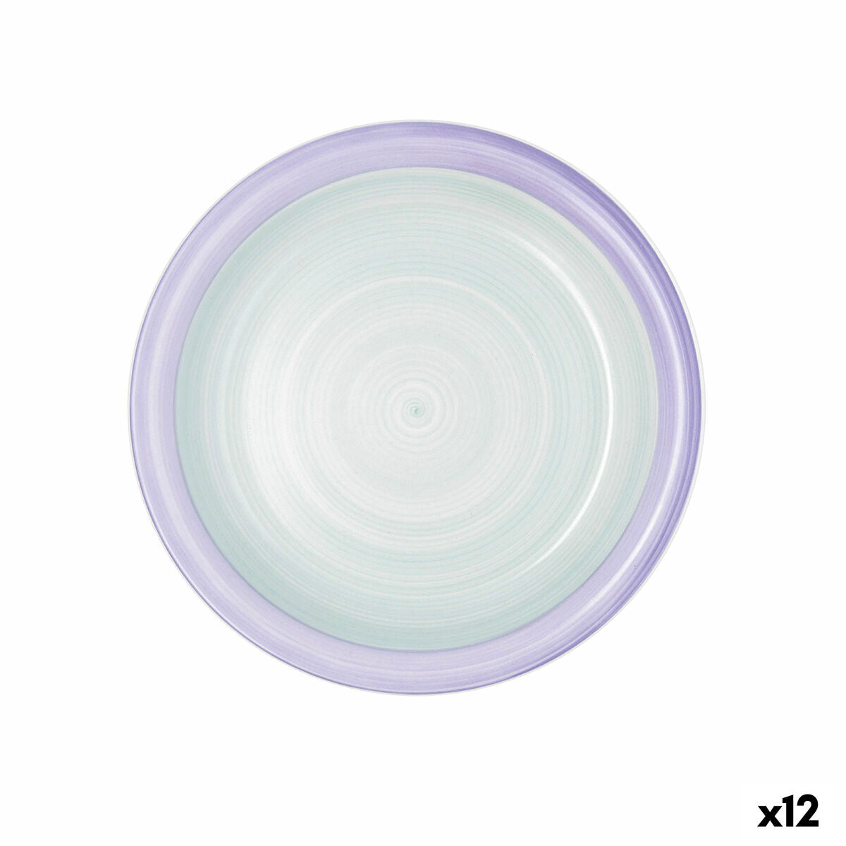 Lautanen 27 cm keramiikka, litteä - Kaleido vihreä & purppura, 12 kpl sarja