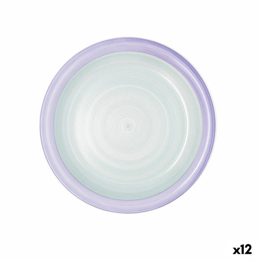 Lautanen 27 cm keramiikka, litteä - Kaleido vihreä & purppura, 12 kpl sarja