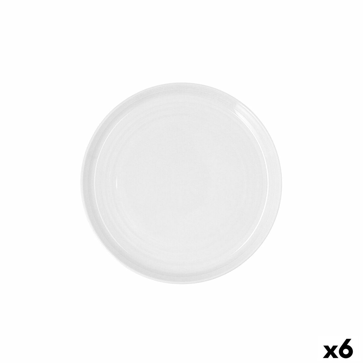 Lautanen 27 cm keramiikka valkoinen, 6 kpl, litteä arkiruokalautanen pöytään