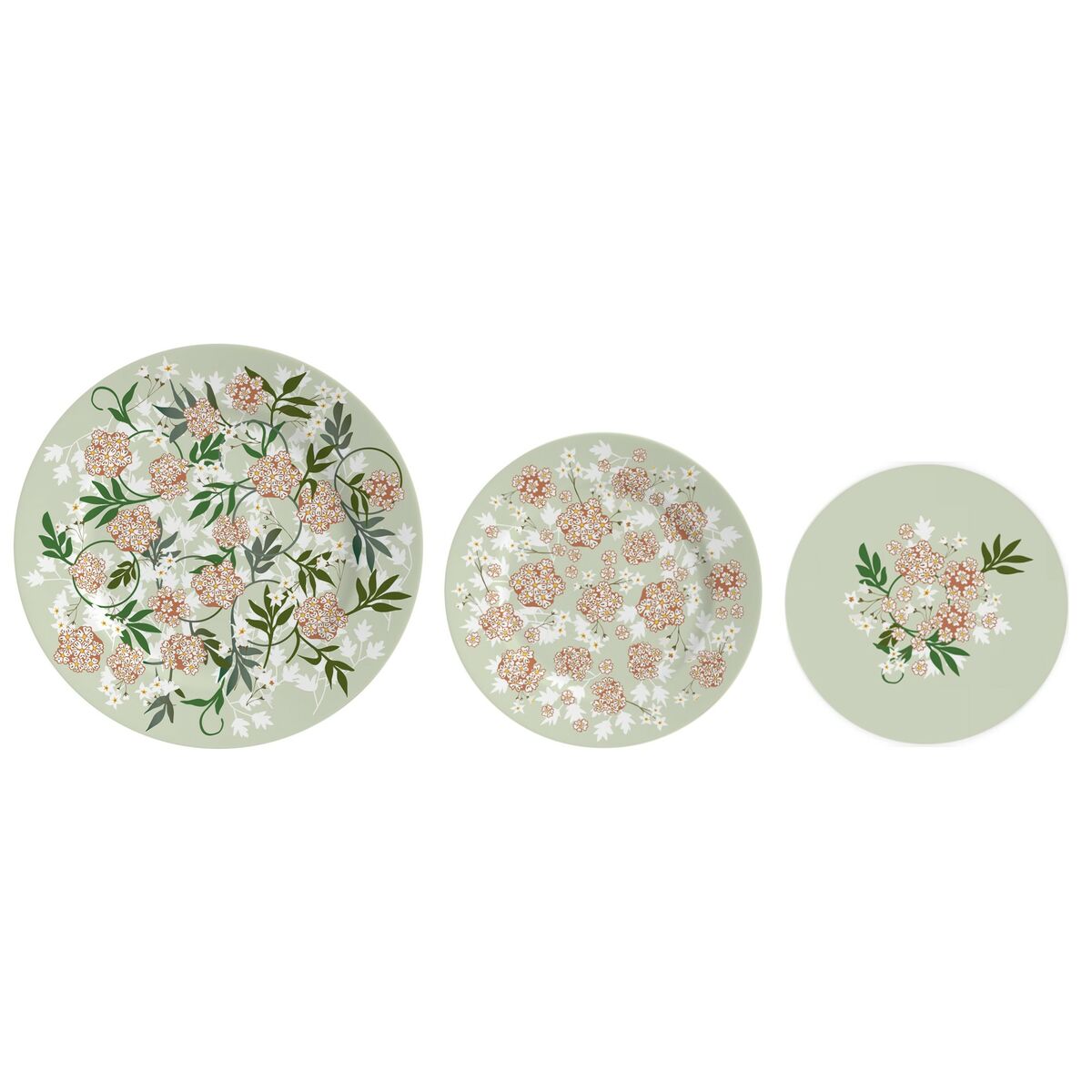 Lautaset 18 kpl, posliini 27 x 27 x 3 cm perinteinen ruokailuun