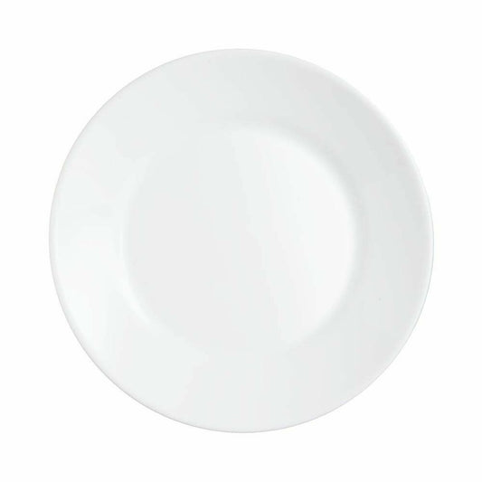 Lautaset 23,5 cm, 6 kpl - valkoinen lasi, tiskikoneeseen sopiva, ravintolamalli