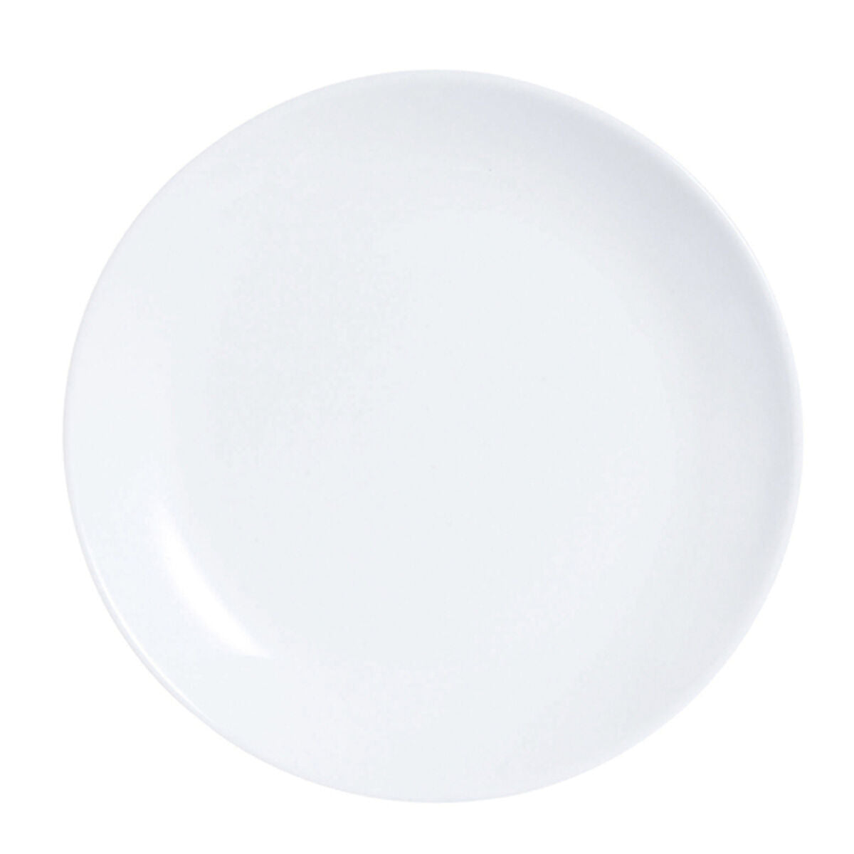 Lautasetti 6 osaa 19 cm, valkoinen lasi - tiskikoneeseen & mikroaaltouuniin