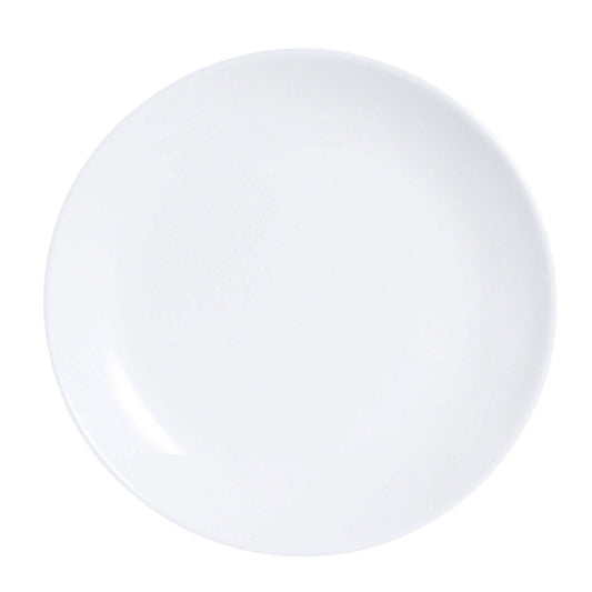 Lautasetti 6 osaa 19 cm, valkoinen lasi - tiskikoneeseen & mikroaaltouuniin