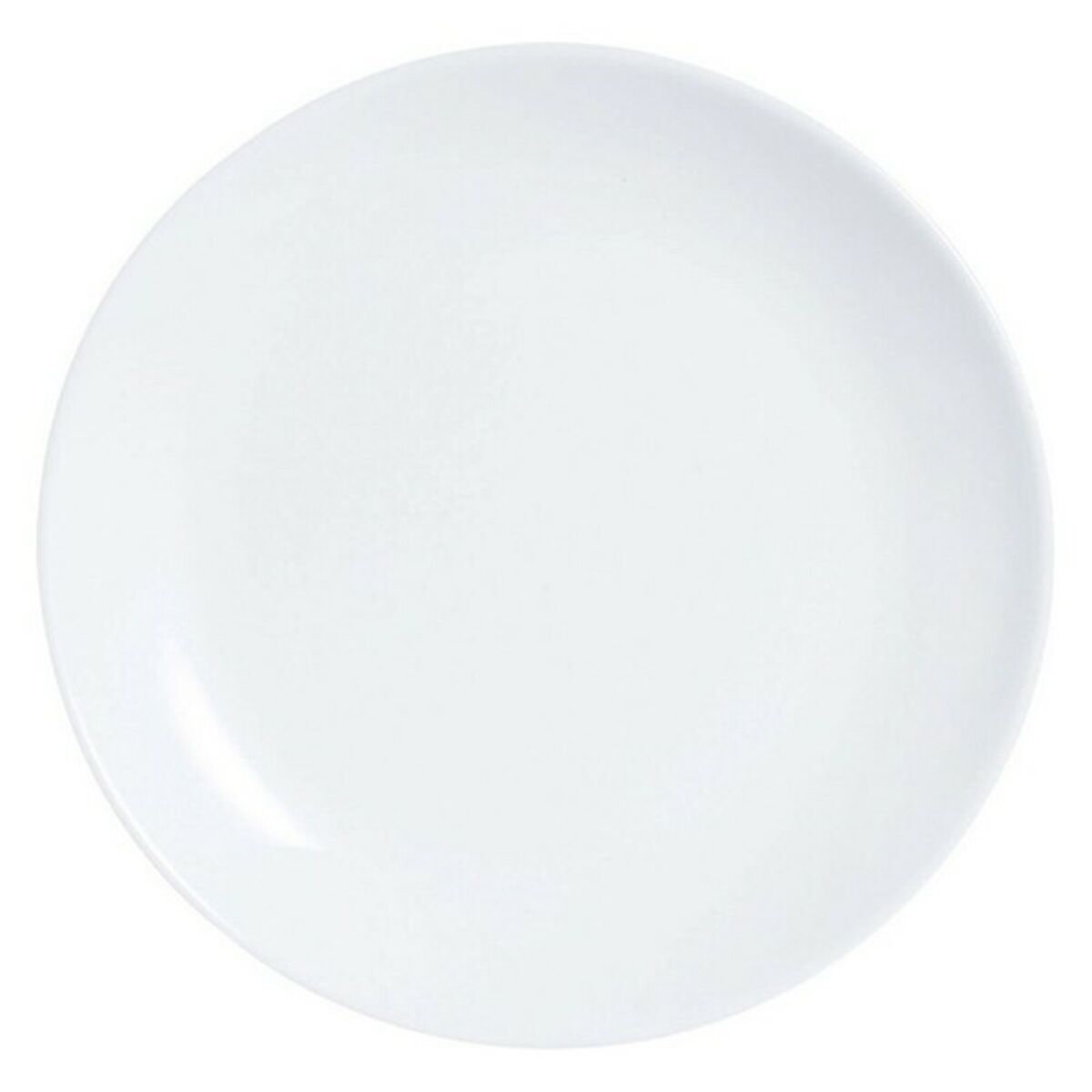 Lautasetti 6 osaa 19 cm, valkoinen lasi - tiskikoneeseen & mikroaaltouuniin