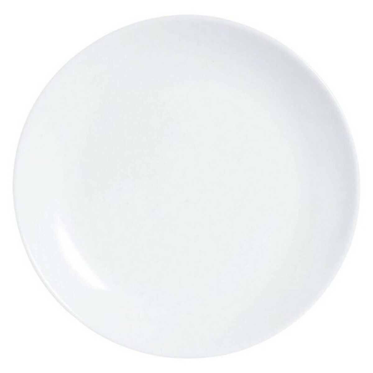 Lautasetti 6 osaa 19 cm, valkoinen lasi - tiskikoneeseen & mikroaaltouuniin