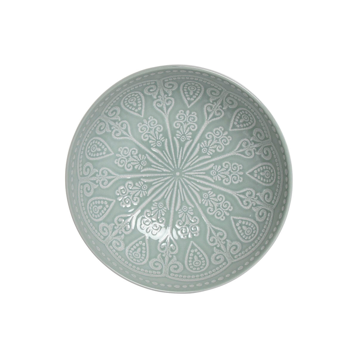 Lautasetti keramiikka, mandala-kuvio vihreä 4-osainen 18,2 x 18,2 x 5,7 cm