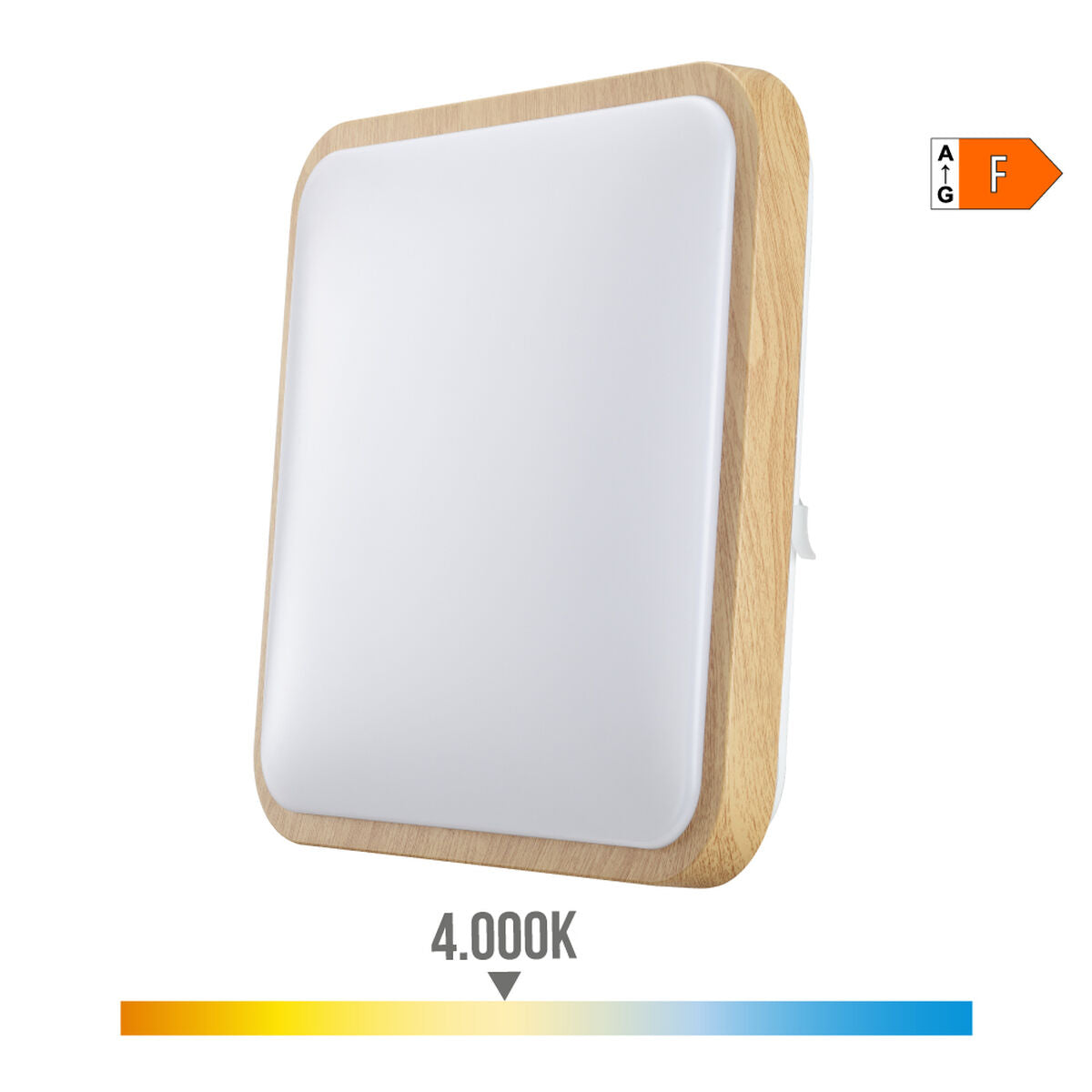 LED-kattovalaisin neliö 18 W 1820 lm 4000 K, pinta-asennus, puuviimeistely