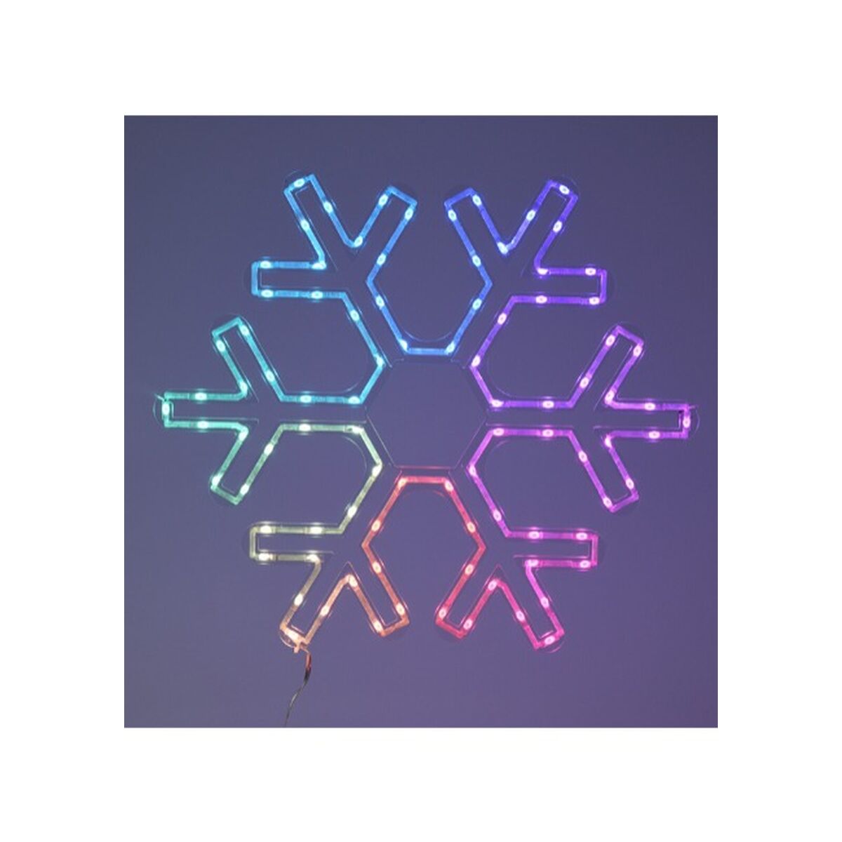 LED lumihiutale 50 x 43 cm RGB, USB 10 m kaapeli - jouluseinävalaisin 90 LED