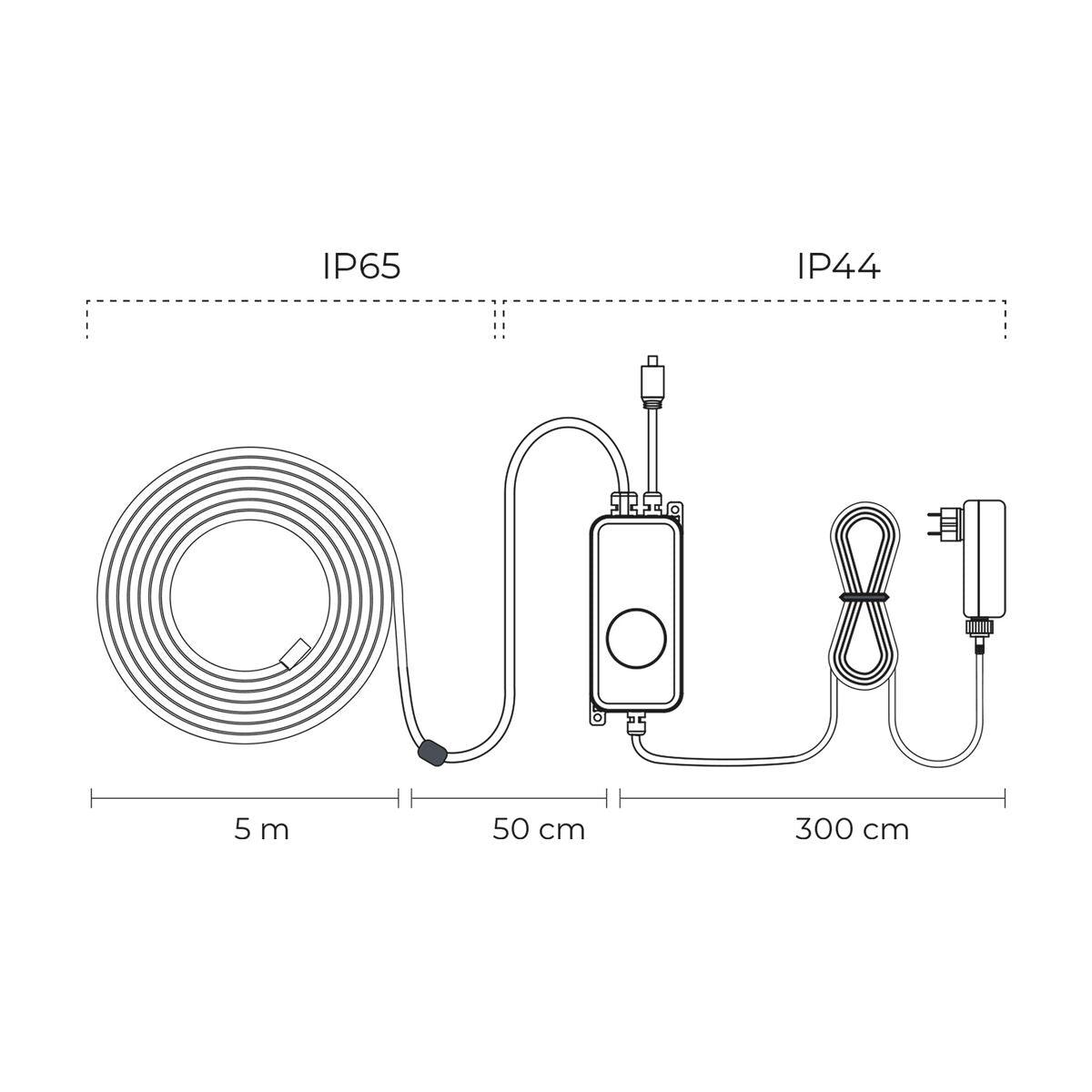 LED-neon-nauha IP65 3 m, älyvalo Bluetooth & Wi-Fi, 32 W 380 lm, sisustusvalo