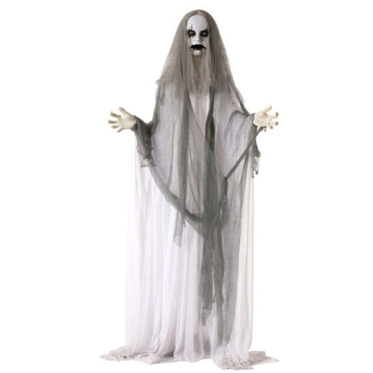 Halloween-koriste 167 cm, valo & ääni, liikkuva pelottava nunna sisäkäyttöön