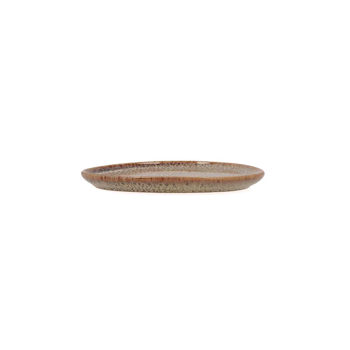 Litteä lautanen 11 x 11 cm ruskea, keramiikka, 12 kpl, reliefipinta Bidasoa Ikonic