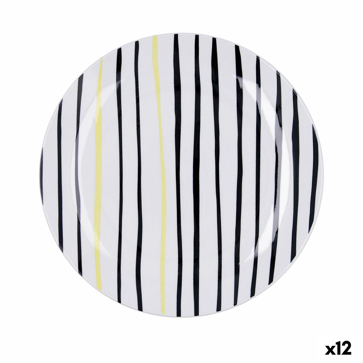 Litteä lautanen Ø 26,5 cm, keraaminen, zigzag-monivärinen, 12 kpl, tiskikonevarma